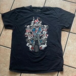 Greatful Dead Liquid Blue Black and Blue medium Tee Sam motorcycle